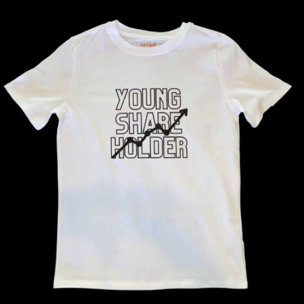 White t shirt for young stock investors